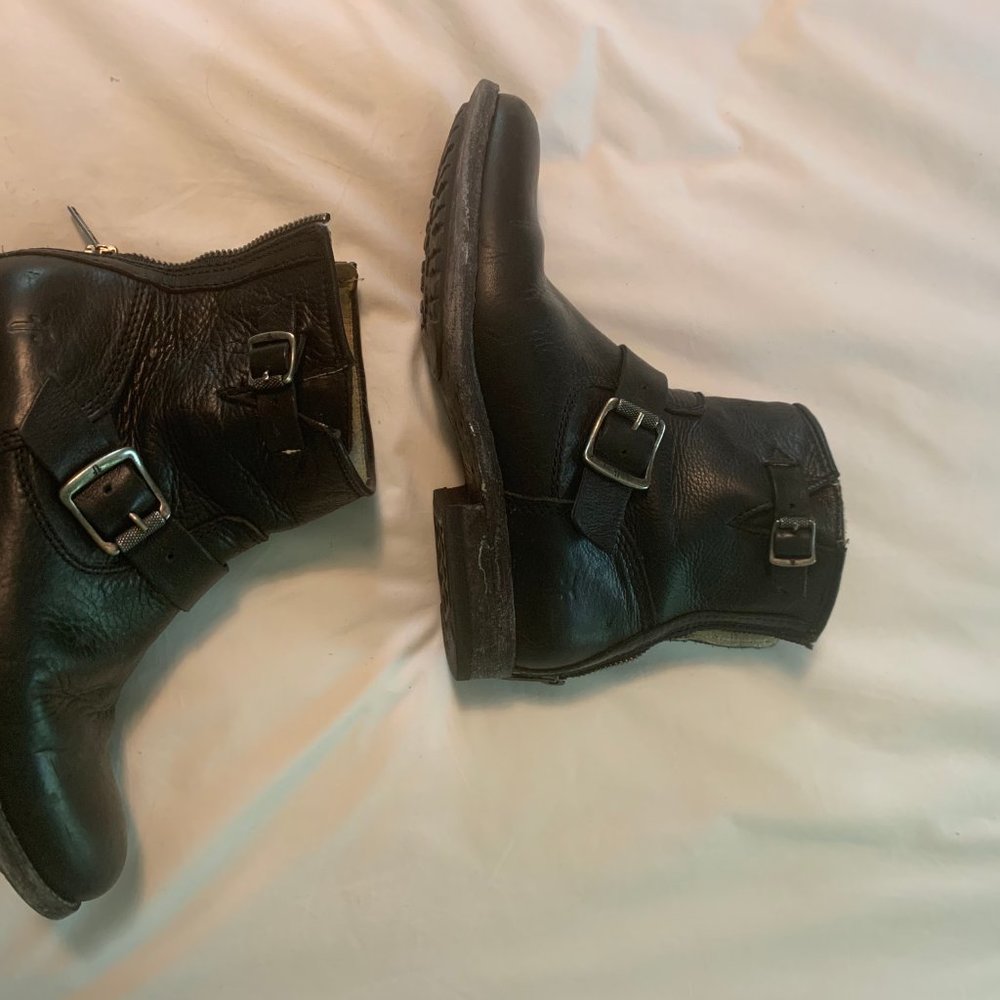 Frye Black Leather Buckle Boots - Picture 4 of 4